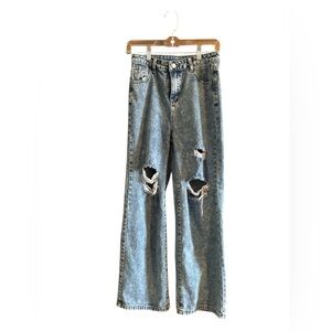 SHEIN Light Blue Distressed Girl’s Jeans